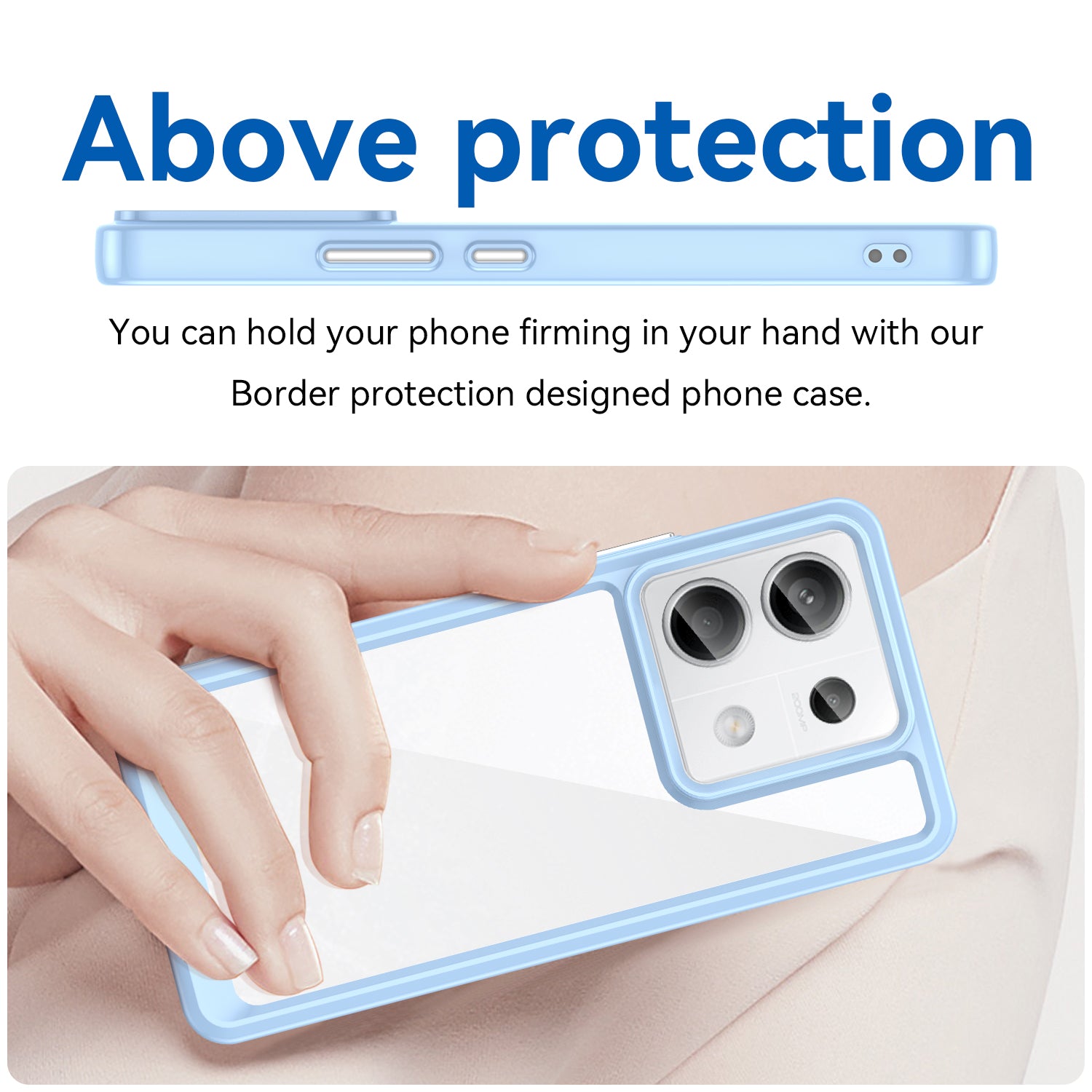 For Xiaomi Redmi Note 13 Pro 5G / Poco X6 5G Phone Case TPU+Acrylic Protective Cover - Blue For Xiaomi Redmi Note 13 Pro 5G / Poco X6 5G Phone Case TPU+Acrylic Protective Cover - Blue